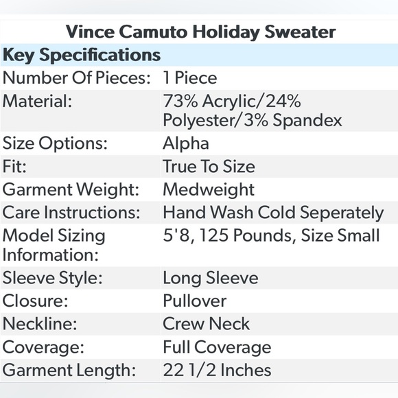 Vince Camuto holiday sweater Size XL NWT - Picture 8 of 8